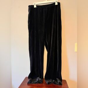 Black Velour stretch Pants with pockets Bechamel size large